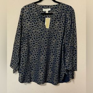 G - Michael Kors Blue/Gold Blouse
